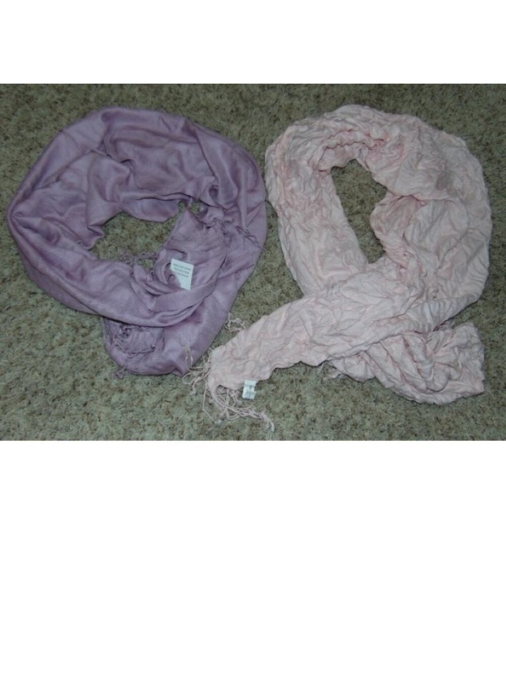 Womens Scarfs Shawl 2 Pc Set Pink Purple Fringed Neck Wraps Long Winter